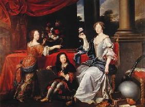 Francois Louise de La Baume de Blanc (1644-1710) Duchess de La Valliere, with her Two Children, Fran