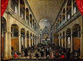 Interior view of the Jesuit church to Antwerp