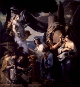 Solomon making a sacrifice to the idols