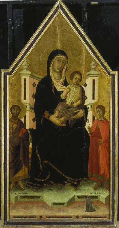 Madonna with child and the Saint Bartholomäus and Ansanus. from Segna di Buonaventura