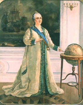 Empress Catherine II (1729-96) in naval full dress