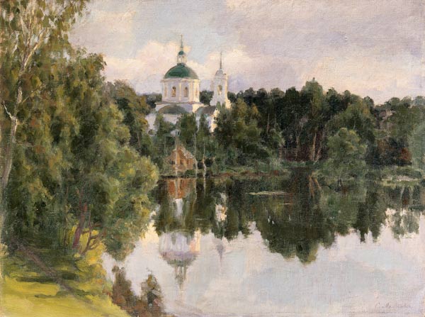 Look at a Russian cloister over the river from Sergej Dimitir Miloradowitsch