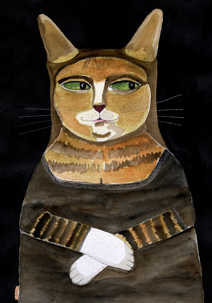 Mona Lisa Cat Funny Cat Humour Ginger Orange Cat from Sharyn Bursic