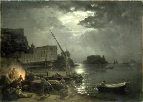 View of Naples in Moonlight