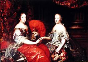 Portrait of Anne of Austria (1601-66) and her Niece and Step-daughter Marie-Therese of Austria (1638