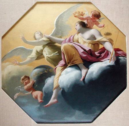 Justice, from a series of the Four Cardinal Virtues on the ceiling of the Queen's bedroom at Saint-G from Simon Vouet