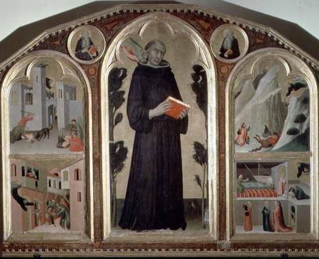 The Blessed Agostino Novello Altarpiece, with four of his miracles from Simone Martini