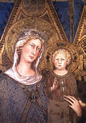 Maesta: Madonna and Child, 1315 (fresco) (detail of 51591) (see 105666 for close up) from Simone Martini