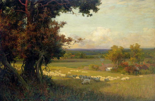 The Golden Valley (oil on canvas) from Sir Alfred East