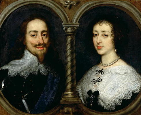 Charles I of England (1600-49) and Queen Henrietta Maria (1609-69) (oil on canvas) from Sir Anthony van Dyck