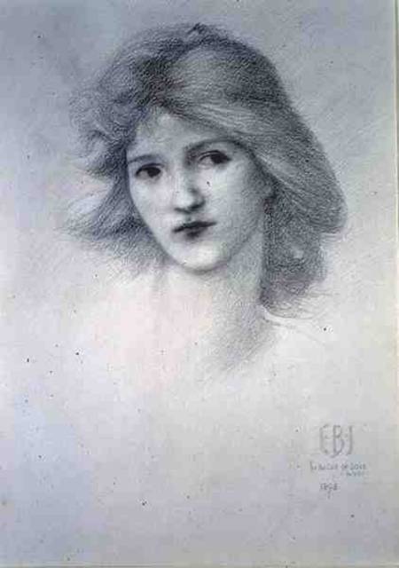 Female Head, study for 'The Car of Love' from Sir Edward Burne-Jones