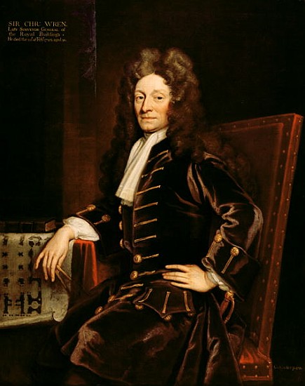 Portrait of Sir Christopher Wren (1632-1723) 1711 from Sir Godfrey Kneller