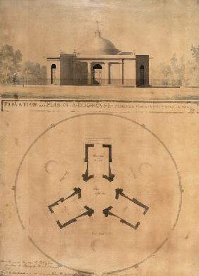 Elevation and Plan of a Dog House