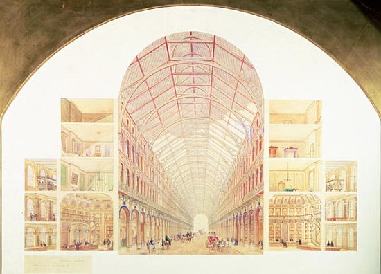 Section perspective of the proposed Great Victorian Way, c.1854 from Sir Joseph Paxton