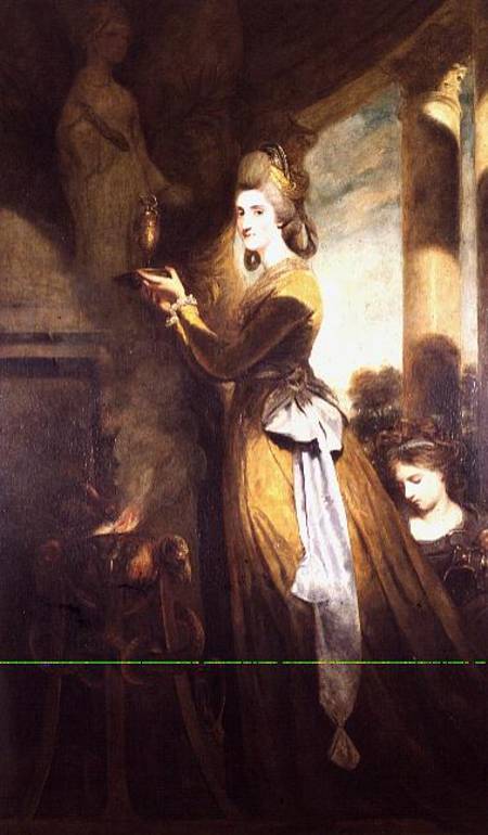 Mrs. Peter Beckford, 1781-2 The wife of a Dorset Gentleman portrayed making a libation to the Greek from Sir Joshua Reynolds