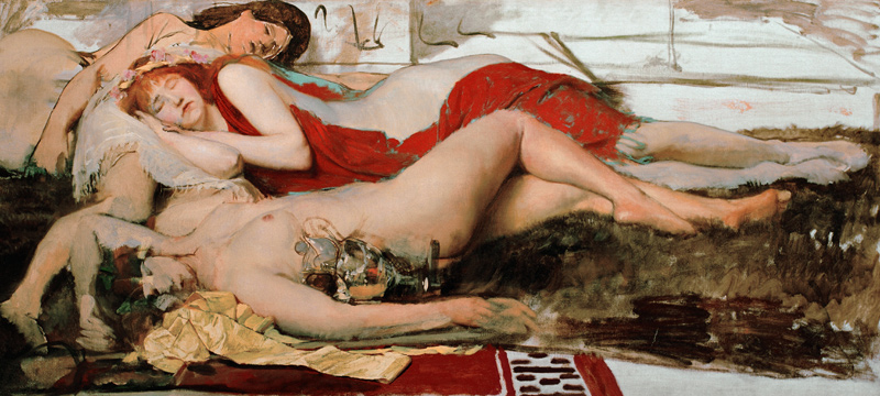 Exhausted maenides from Sir Lawrence Alma-Tadema