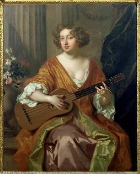 Portrait of Mrs Moll Davies, mistress of Charles II flowers painted by Jean Baptiste Monnoyer (1636-