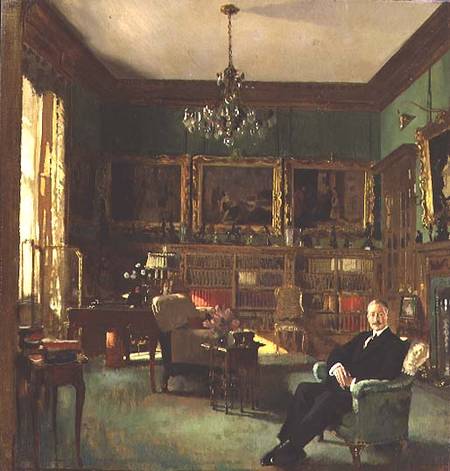 Otto Beit in his study at Belgrave Square from Sir William Orpen