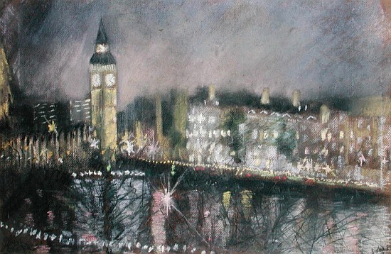 Big Ben, from the South Bank, 1995 (pastel on paper)  from Sophia  Elliot