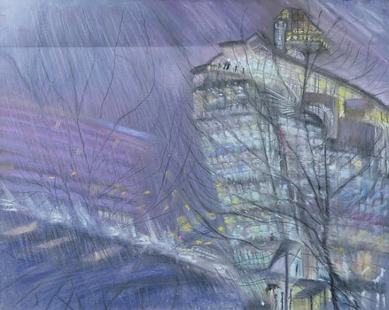 The Ark, Novotel Hotel, Hammersmith Flyover, 1999 (pastel on paper)  from Sophia  Elliot