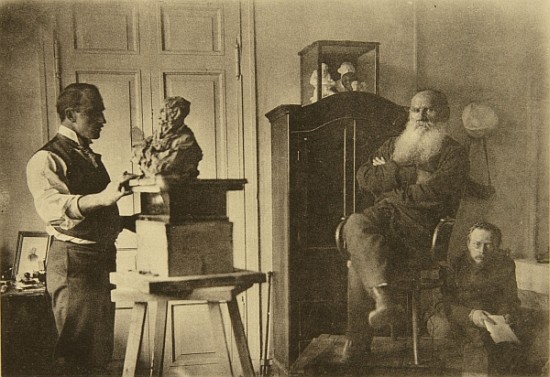 Leo Tolstoy and the sculptor Prince Paolo Troubetzkoy from Sophia Andreevna Tolstaya