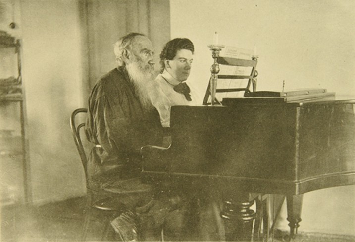 Leo Tolstoy and Daughter Alexandra at the Piano from Sophia Andreevna Tolstaya