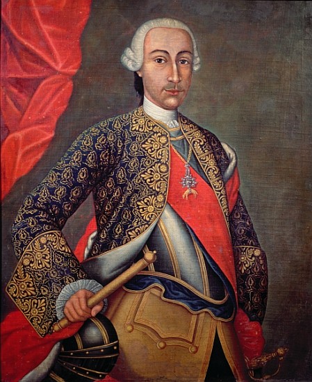 Charles III (1716-88) in armour and wearing the Order of the Golden Fleece from Spanish School