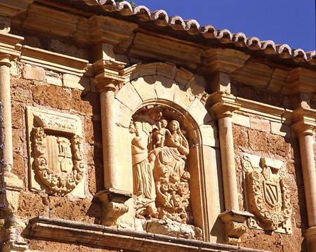 Detail from the facade of the church founded in 1194 and moved to its present site in 1218 from Spanish School