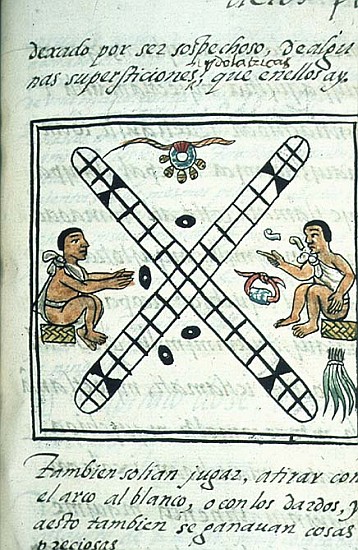 Ms Palat. 218-220 Book IX Aztec men gambling Patoli, from the ''Florentine Codex'' by Bernardino de  from Spanish School