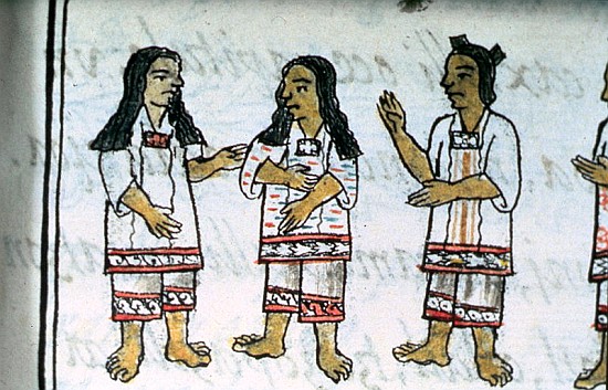 Ms Palat. 218-220 Book IX Female Aztec costumes, from the ''Florentine Codex'' by Bernardino de Saha from Spanish School