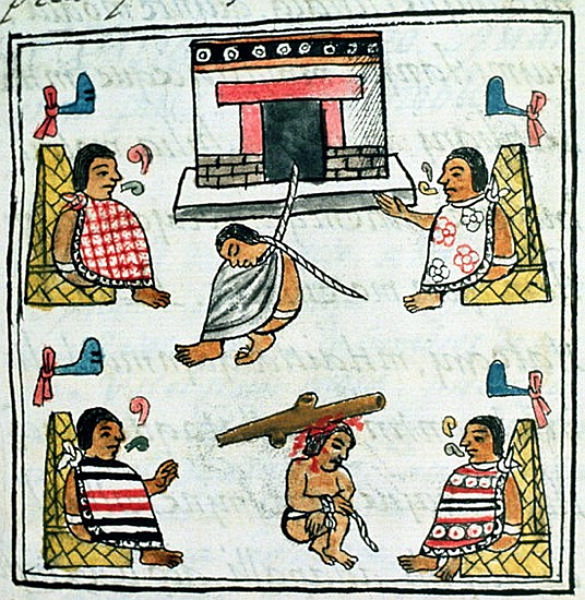 Ms. Palat. 218-220 Book IX Judgement and Punishment in the Aztec empire, from the ''Florentine Codex from Spanish School