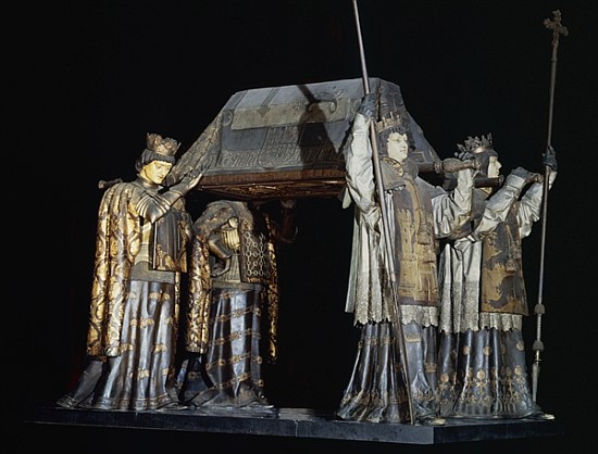 The tomb of Christopher Columbus (carved wood) from Spanish School