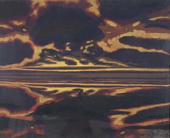 Seascape with Setting Sun from Leon Spilliaert