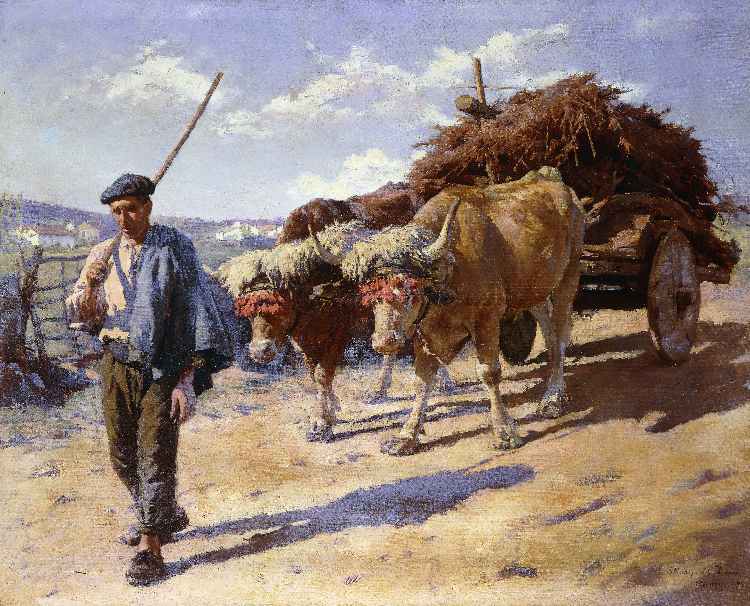 Bauer mit Ochsengespann, Ascain (Peasant with his Bullock Cart, Ascain) from Stanhope Alexander Forbes