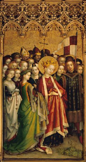 Three king altar in the cathedral of Cologne: St. Ursula with her retinue