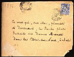 Envelope of a letter to Berthe Morisot (1841-95) 1894 (pen & ink on paper)
