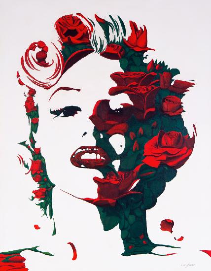 Marilyn Monroe Red Roses