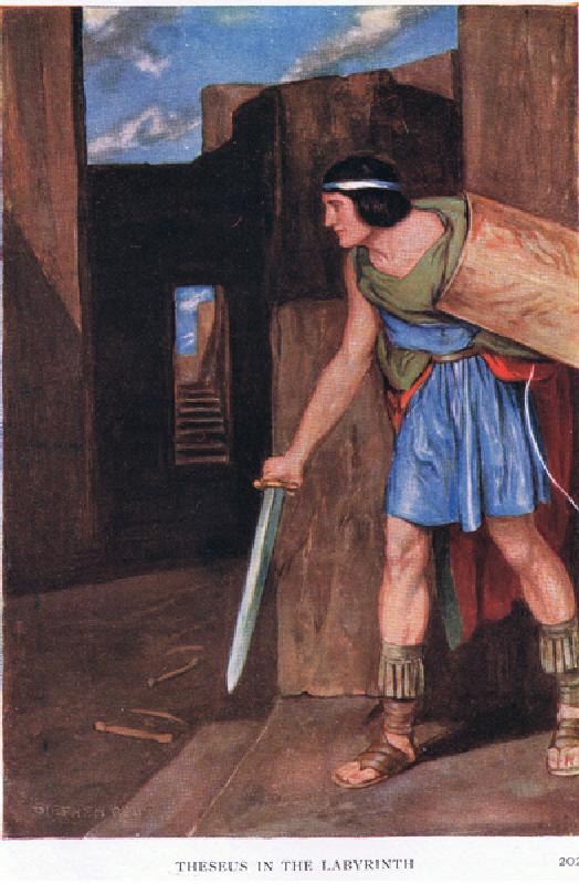 Theseus and the labyrinth, 1938 (colour litho) from Stephen Reid