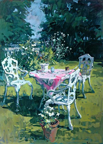 White Chairs at Belchester, 1997 (oil on canvas)  from Susan  Ryder