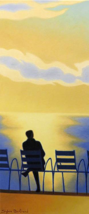 Rêverie sur une chaise bleue , inspiré de la Promenade des Anglais , Nice from Sylvie Bertrand