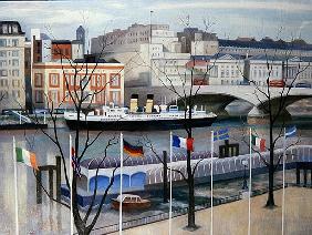 View from the Festival Hall, 2002 (oil on canvas) 