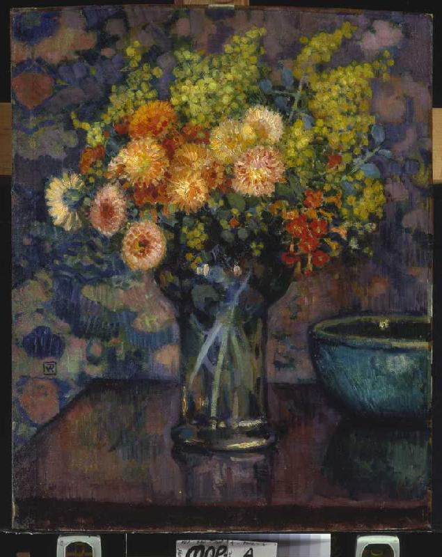 Glass vase with bouquet of flowers. from Theo van Rysselberghe