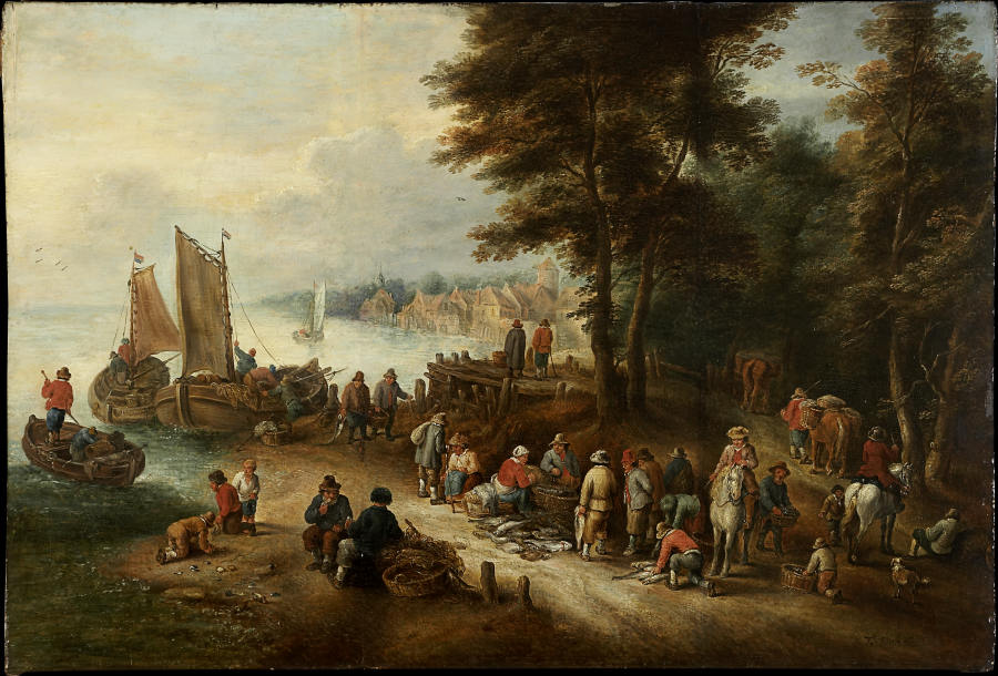 Fish Market on the Shore from Theobald Michau
