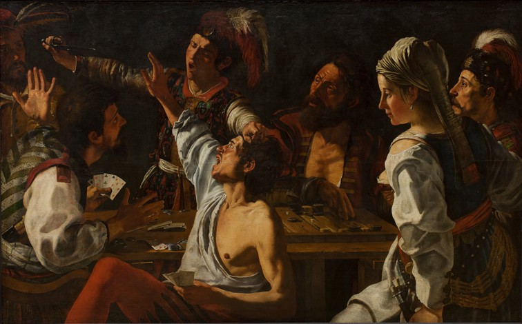 Card and Backgammon Players. Fight over Cards from Theodor Rombouts