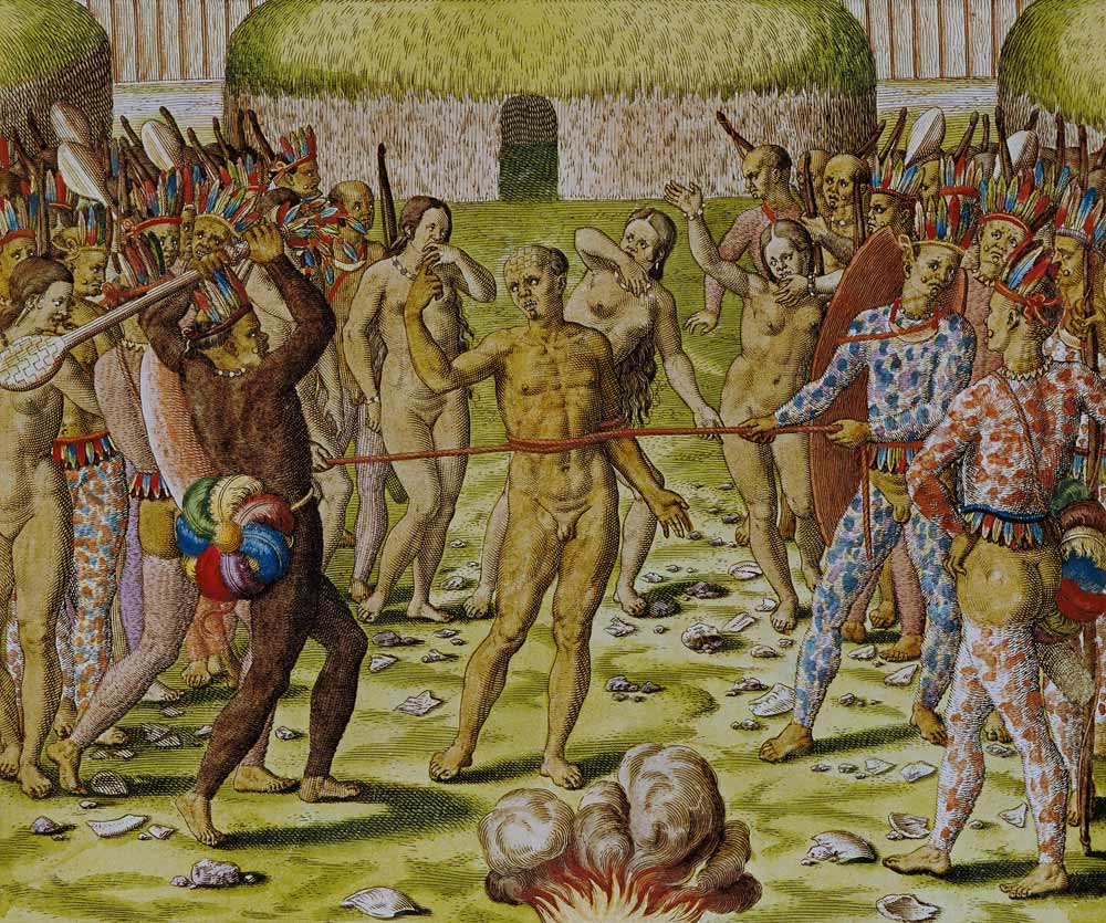 The Execution of an Enemy the Topinambous Indians from Theodore de Bry