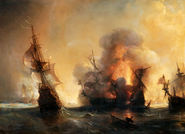 The Naval Battle of Lagos on 27 June 1693 from Théodore Gudin