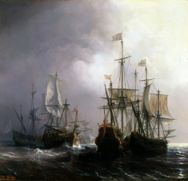 Capture of three Dutch Commercial Vessels by the French Ships Fidèle, Mutine and Jupiter, in 1711 from Théodore Gudin