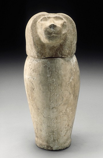 Canopic Jar with Cynocephalous Head from Third Intermediate Period Egyptian