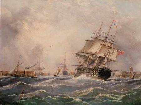 British Warship off Portsmouth from Thomas Buttersworth