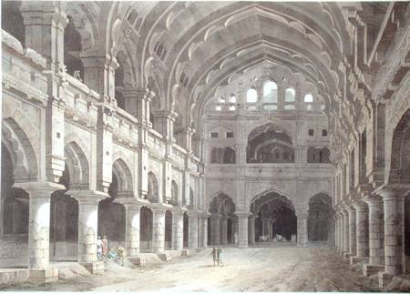 Interior of the Palace, Madura, plate XV from 'Oriental Scenery' from Thomas Daniell